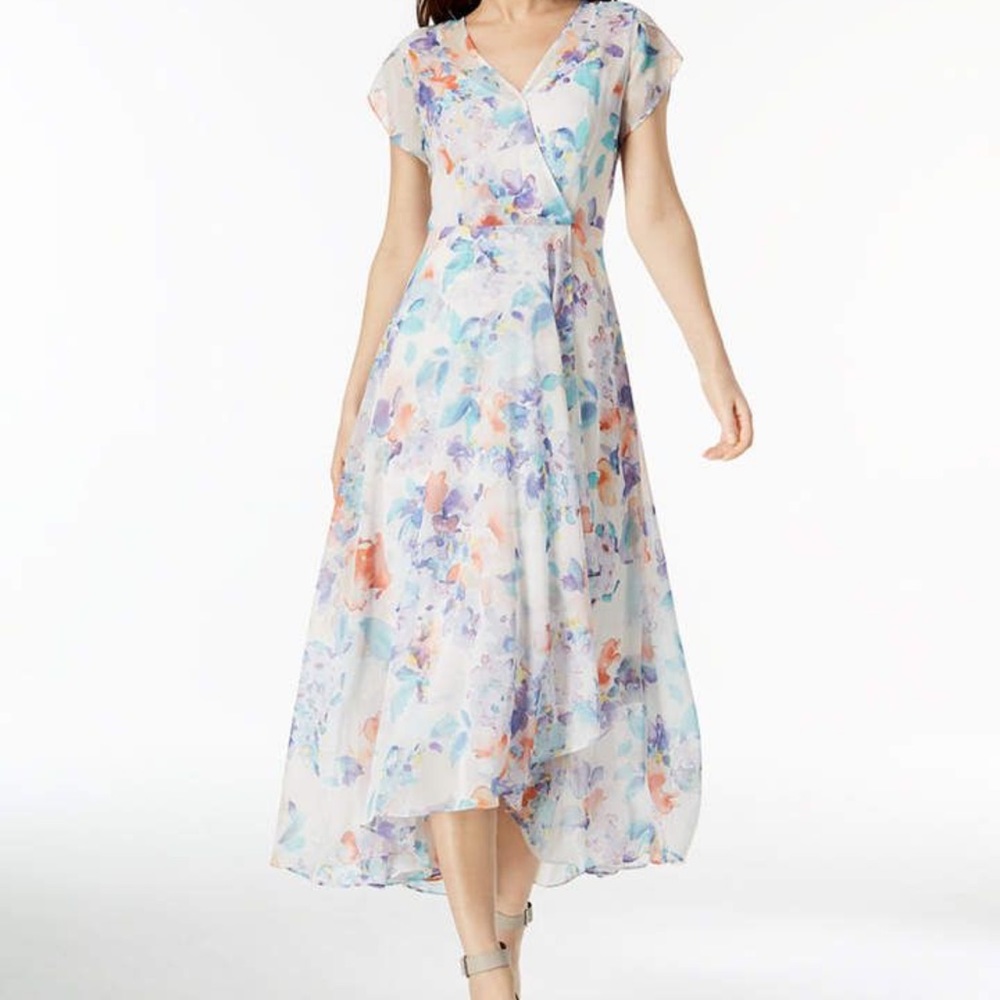 Calvin Klein Floral High-Low Dress